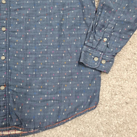 Carbon 2 Cobalt Shirt Mens XL Blue Polka Dot Confetti Sprinkles Button Casual - Picture 3 of 11